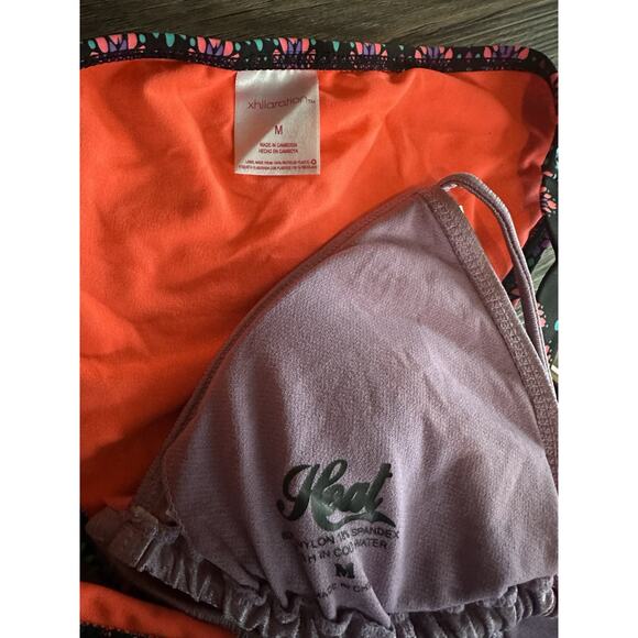 Y2K Baddie Triangle String Bikini Set Adjustable Size Medium Blue Pink Low Rise - Picture 5 of 7